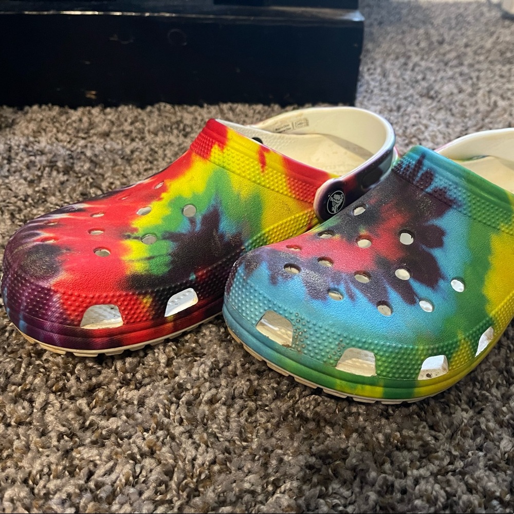 Tie dye crocs